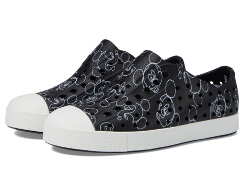 Incaltaminte Fete Native Shoes Jefferson Print Slip-On Sneakers (Little Kid) Jiffy BlackShell WhiteMickey Doodle All Over Print