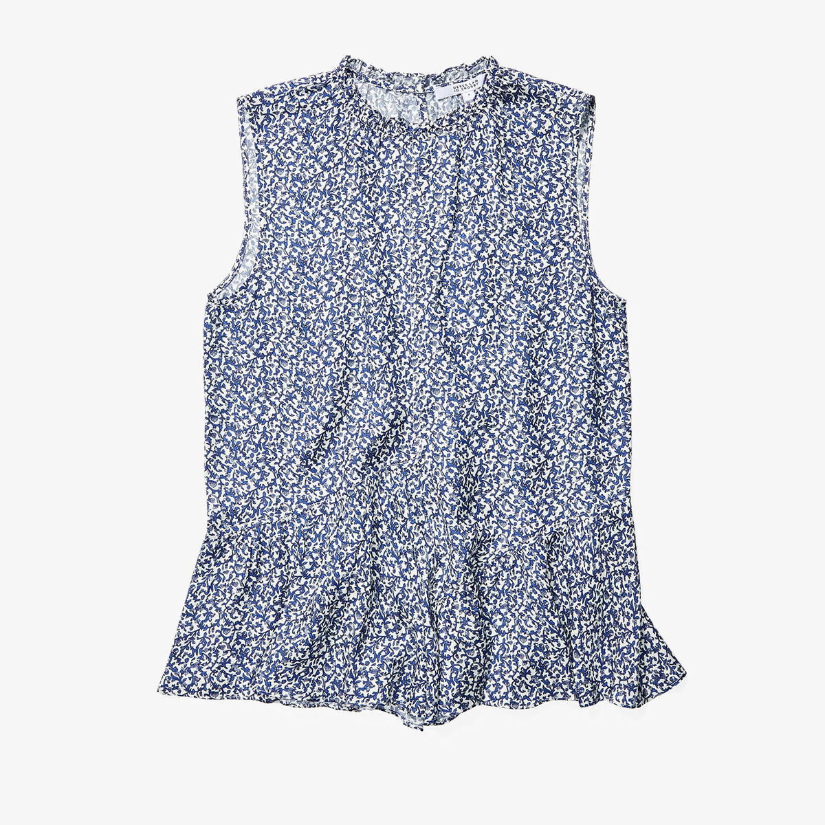 Incaltaminte Femei Derek Lam 10 Crosby Sleeveless Ruffle Hem Blouse Blue Multi