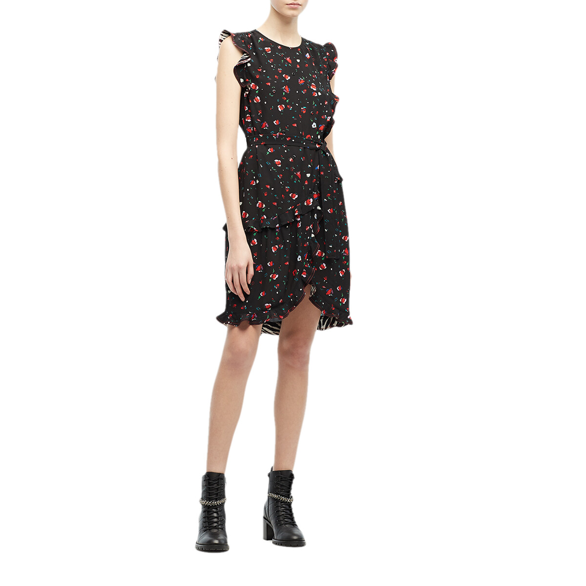 Incaltaminte Femei Derek Lam 10 Crosby Lyra Belted Ruffle Dress Black