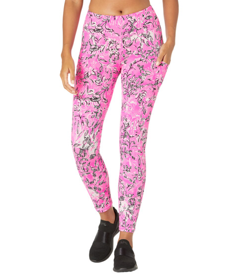 Imbracaminte Femei Lilly Pulitzer Mid-Rise Midi Leggings Plumeria PinkPurposefully Pink