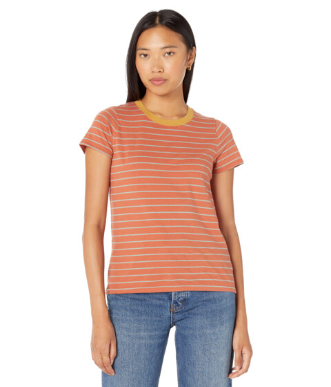 Imbracaminte Femei Madewell Northside Ringer Vintage Tee in Covey Stripe Earthen Red