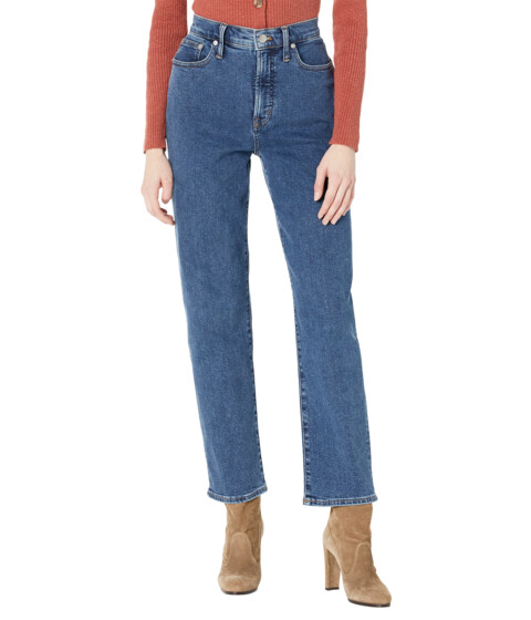 Imbracaminte Femei Madewell Cozy Mid-Rise Perfect Vintage Straight Jeans in Bright Indigo Wash Bright Indigo Wash