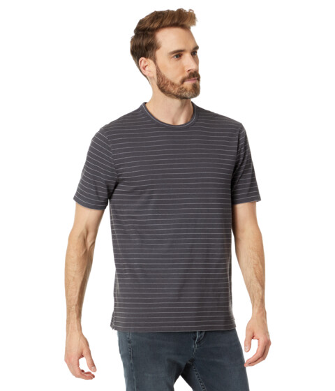 Imbracaminte Barbati Vince Garment Dye Fleck Stripe Short Sleeve Crew Washed Black