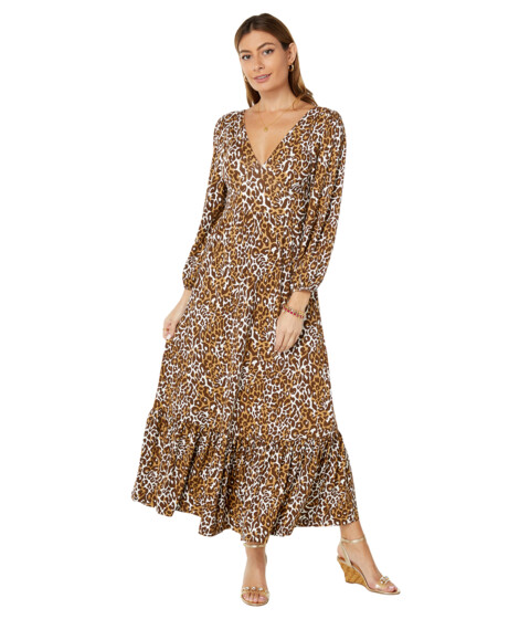 Imbracaminte Femei Lilly Pulitzer Ivette 34 Sleeve Maxi Dress Chocolate My Favorite Spot