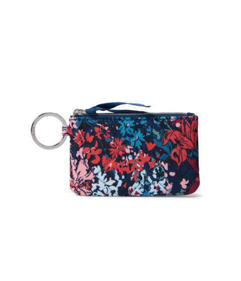 Genti Femei Vera Bradley Performance Twill Zip ID Case Wallet Cabbage Rose Cabernet