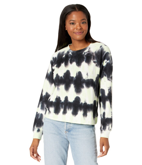 Imbracaminte Femei Sanctuary Happy Days Ombre Raglan Sweatshirt Lime Black Tie-Dye