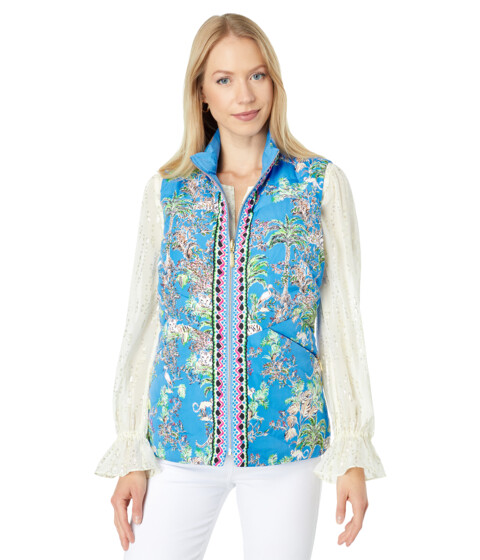 Imbracaminte Femei Lilly Pulitzer Deanne Reversible Vest Blue Thistle Tiger Queen Engineered