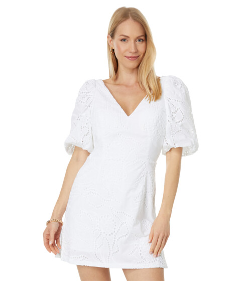 Imbracaminte Femei Lilly Pulitzer Celestina V-Neck Romper Resort White Ladder Vine Eyelet