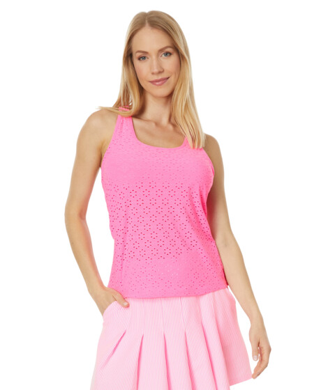 Imbracaminte Femei Lilly Pulitzer Asana Bra Tank Havana Pink Match Point Eyelet