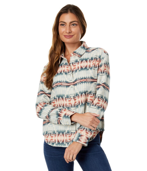 Imbracaminte Femei Pendleton Long Beach Chamois Shirt Harding Star Blue Multi