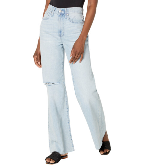 Imbracaminte Femei Madewell Baggy Flare Jeans with Knee Slit and Raw Hem in Luzon Wash Luzon Wash