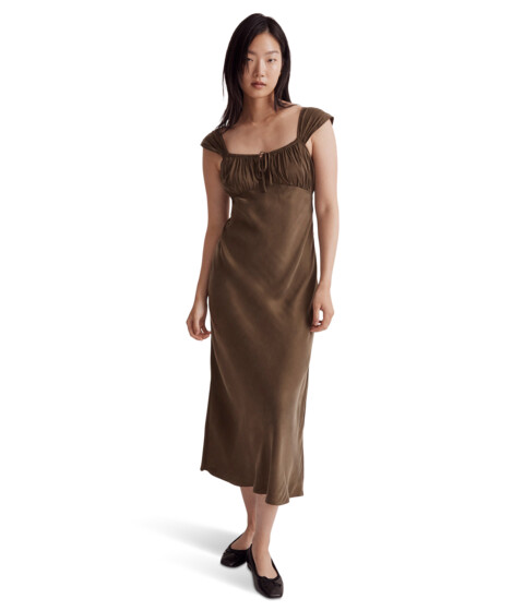 Imbracaminte Femei Madewell Square-Neck Midi Dress Expedition Green