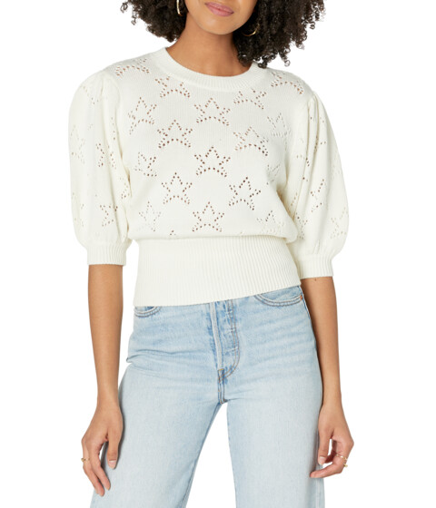 Imbracaminte Femei 7 For All Mankind Star Short Sleeve Sweater Antique White
