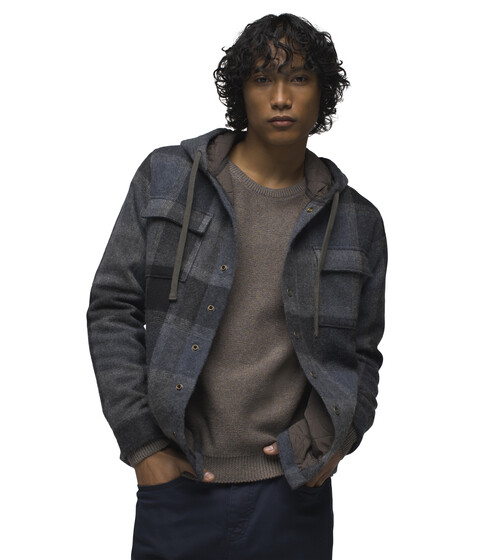Imbracaminte Barbati Prana Asgard Hooded Flannel Shirt Standard Fit Charcoal