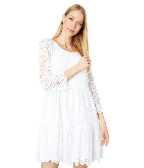 Imbracaminte Femei Lilly Pulitzer Geanna Dress Resort White Scalloped Shell Lace