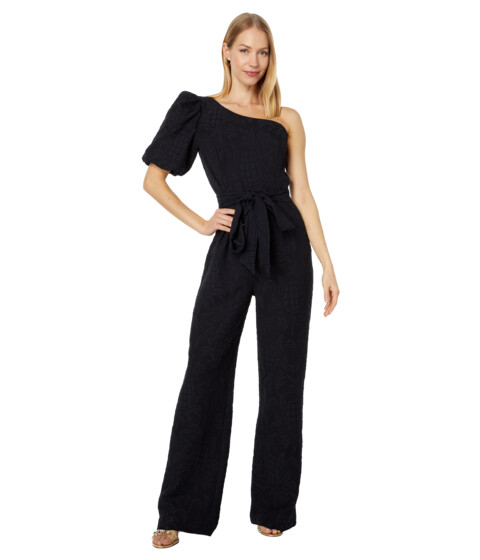 Imbracaminte Femei Lilly Pulitzer Brialyn One Shoulder Jumpsuit Onyx Pineapple Pucker Jacquard