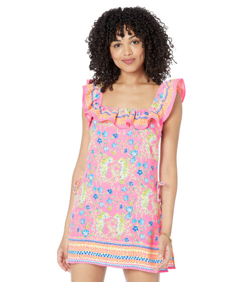 Imbracaminte Femei Lilly Pulitzer Zoya Romper Prosecco Pink Tigress Garden Engineered Romper