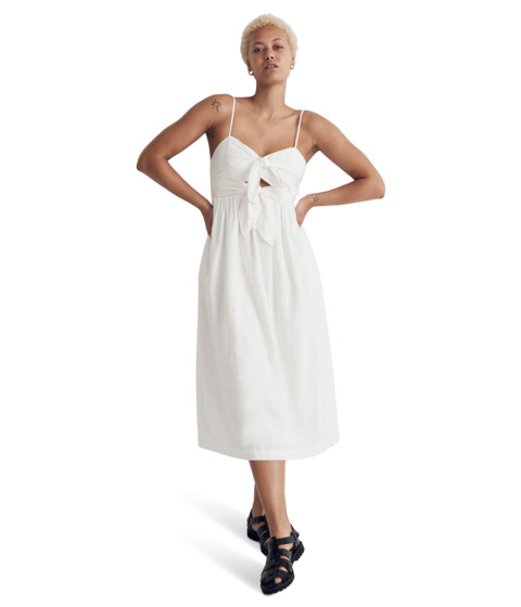 Imbracaminte Femei Madewell Double-Tie Cutout Sweetheart Midi Dress Eyelet White