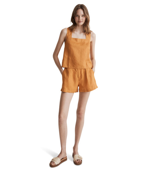 Imbracaminte Femei Madewell 100 Linen Cross-Back Sleeveless Top Ochre Fresco