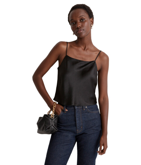 Imbracaminte Femei Madewell Satin Square-Neck Cami True Black