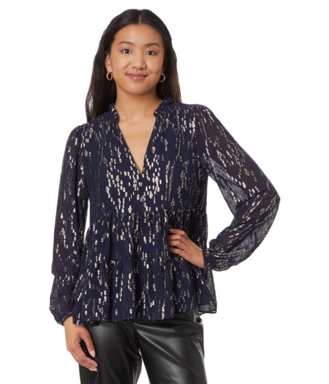 Imbracaminte Femei Lilly Pulitzer Sarita Long Sleeve Silk T True Navy Fish Clip Chiffon