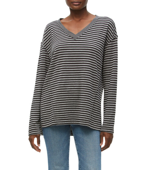 Imbracaminte Femei Michael Stars Thandi V-Neck Long Sleeve Tee Black