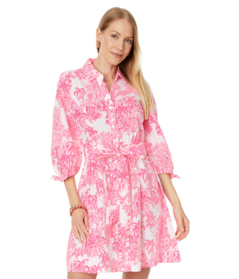 Imbracaminte Femei Lilly Pulitzer Amrita 34 Sleeve Cotton Shirtdress Resort White Pb Anniversary Toile