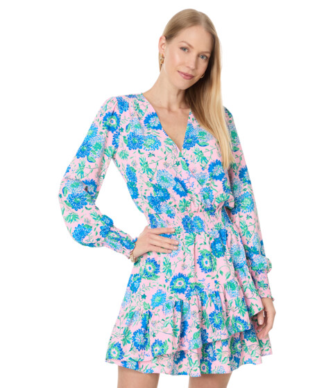 Imbracaminte Femei Lilly Pulitzer Cristiana Long Sleeve Stretch Dress Conch Shell Pink Rumor Has It